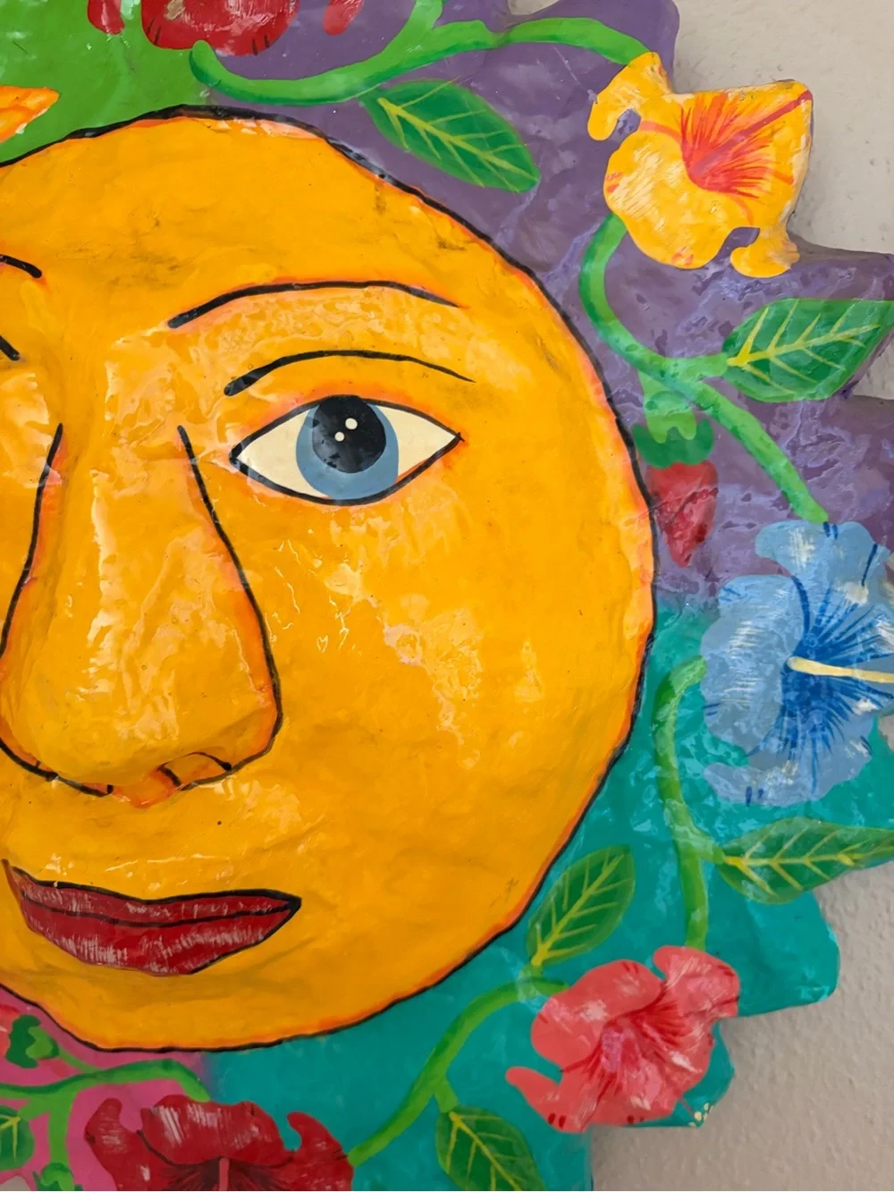 Mexican Sun Face Paper Mache 18 inches